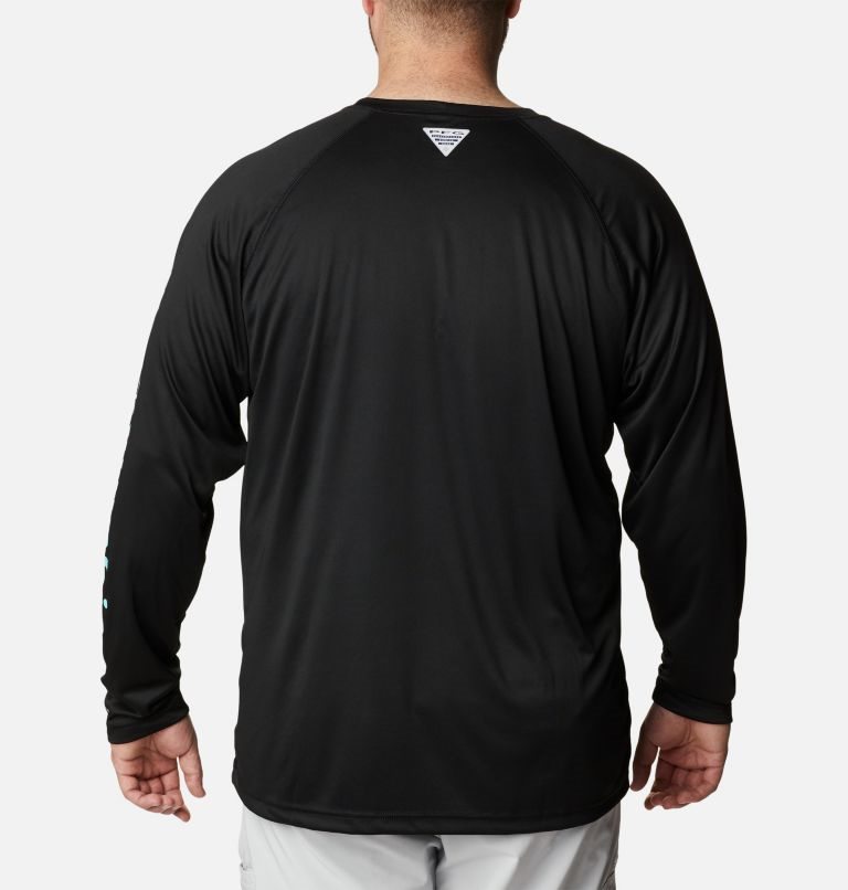 Men's Columbia PFG Terminal Tackle Long Sleeve Sweatshirts Black | Plus Size CA-Z6AC3